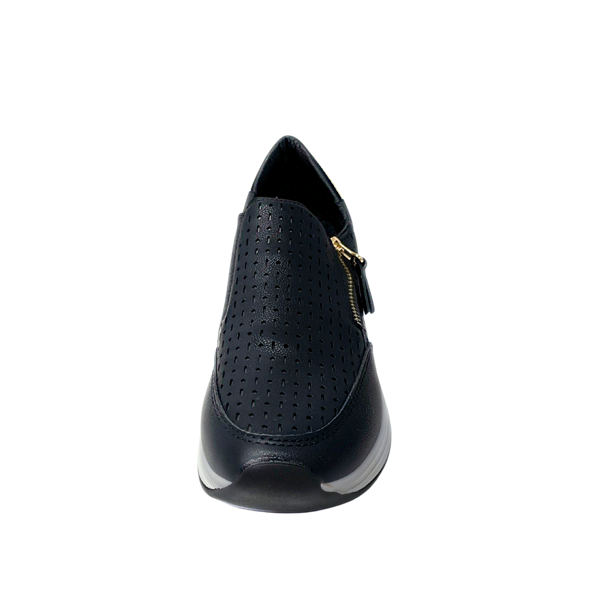 Side Zip Slip On Sneaker - Black