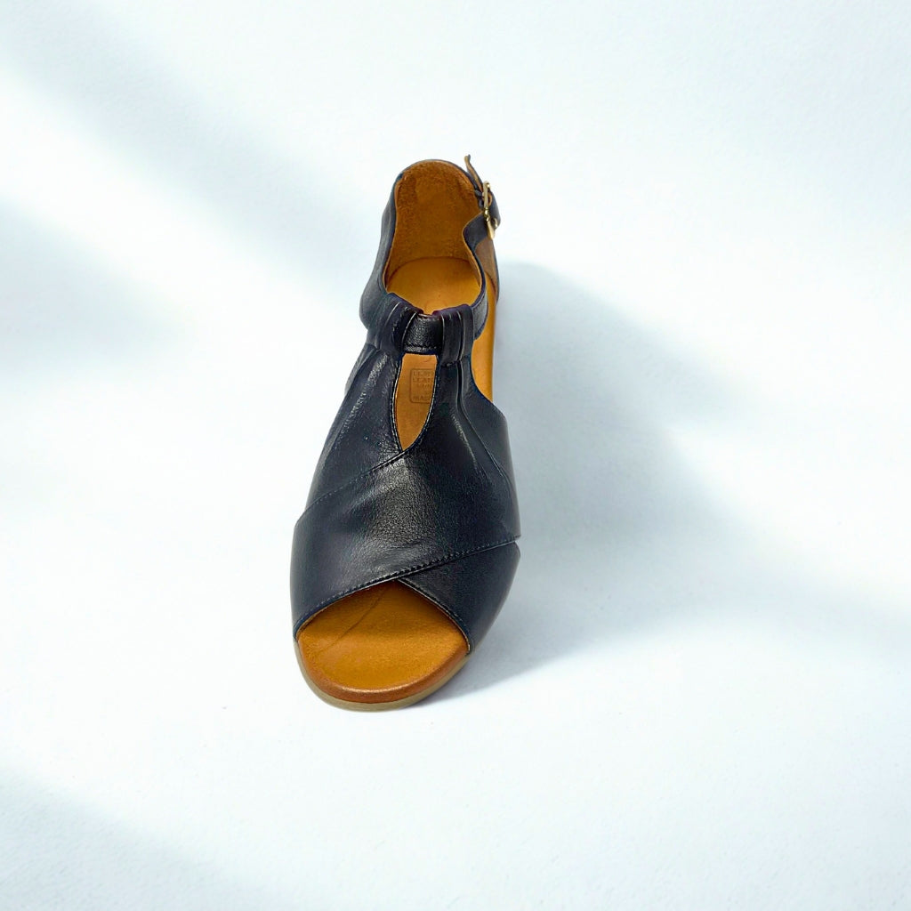 Gia black PEEP TOE sandal