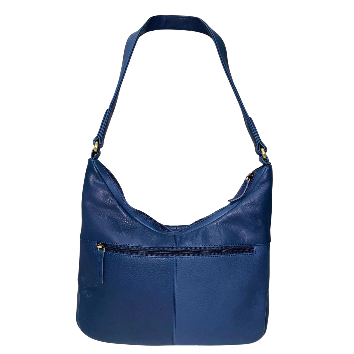 Gia Leather Hobo Shoulder Bag - Navy