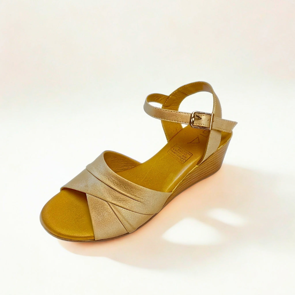 Gia stone ANKLE STRAP wedge sandal