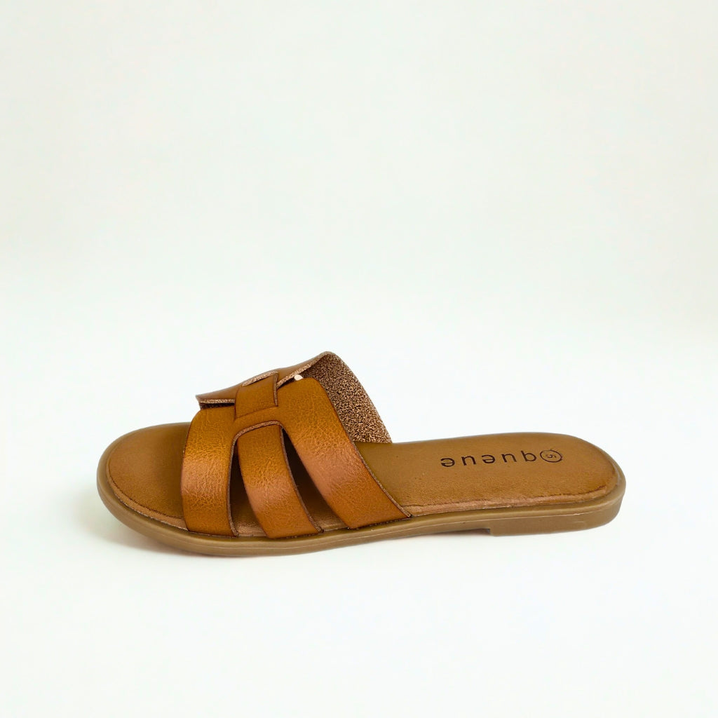 Queue camel CUT-OUT LOOPED sandal