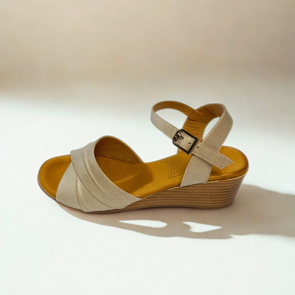 Gia stone ANKLE STRAP wedge sandal