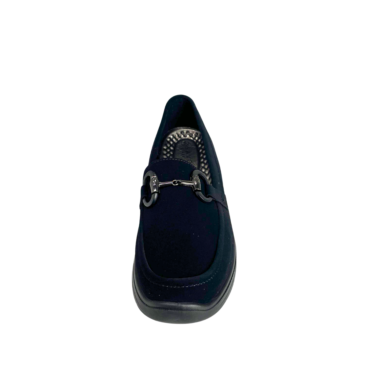 Cushion Walk Comfort Wedge Loafers with Chain Detail - Black – front view