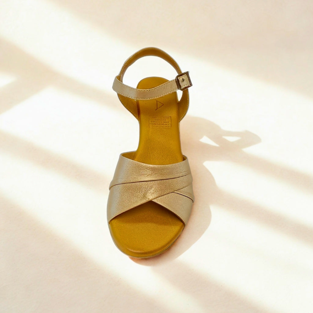 Gia stone ANKLE STRAP wedge sandal