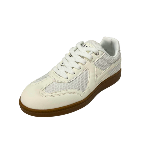 Savoy Retro Lace Up Sneaker - White Metallic