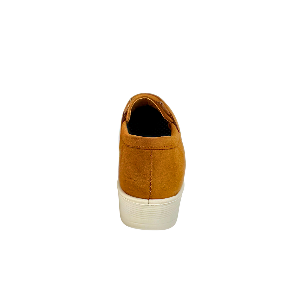 Cushion Walk Comfort Wedge Loafers with Chain Detail - Camel – detail shot