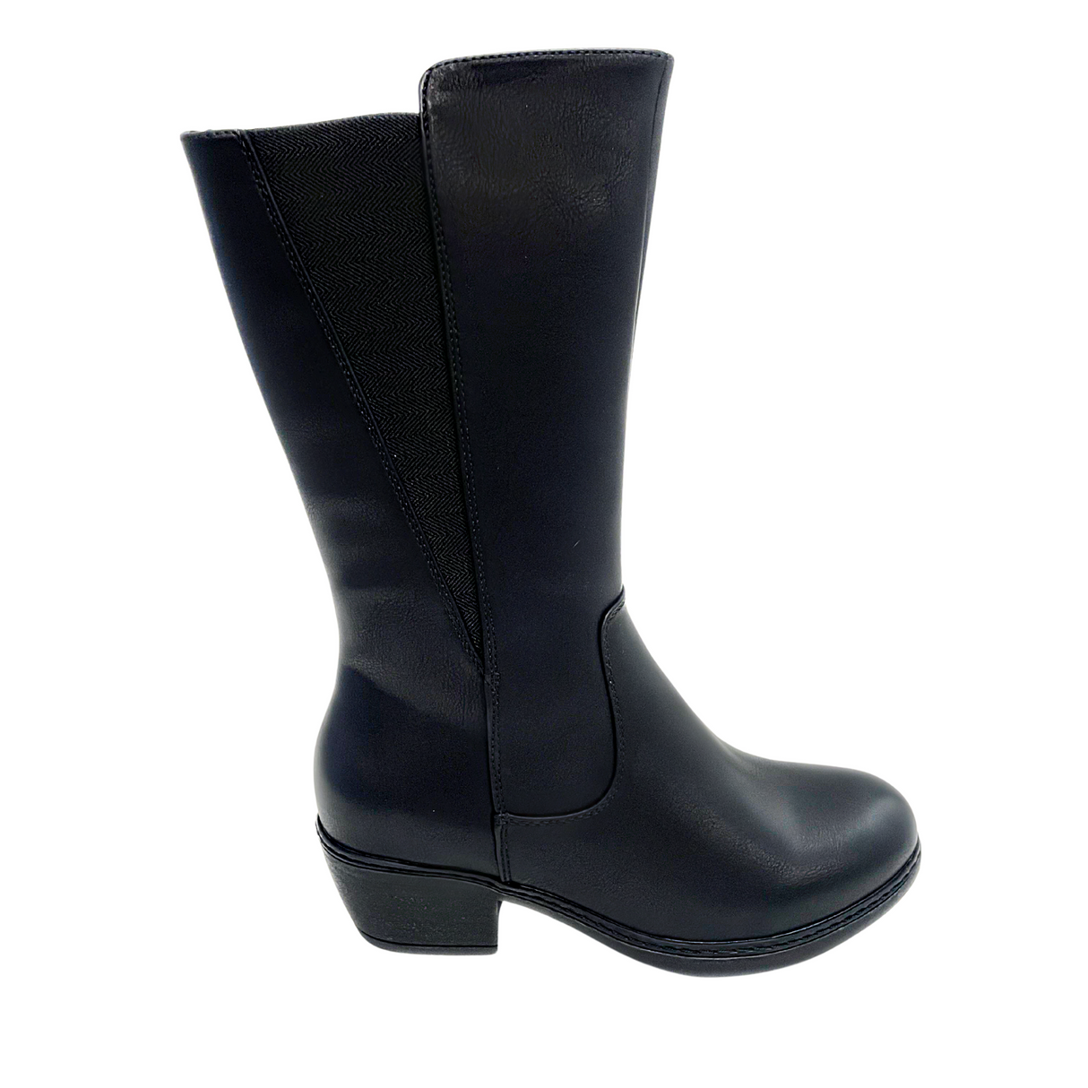 Savoy Long Block Heel Boot - Black