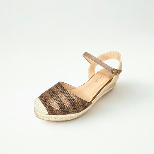 Geena bronze closed toe ESPADRILLE wedge