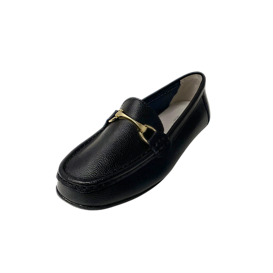 Geena Moccasin With Gold Detail - Black