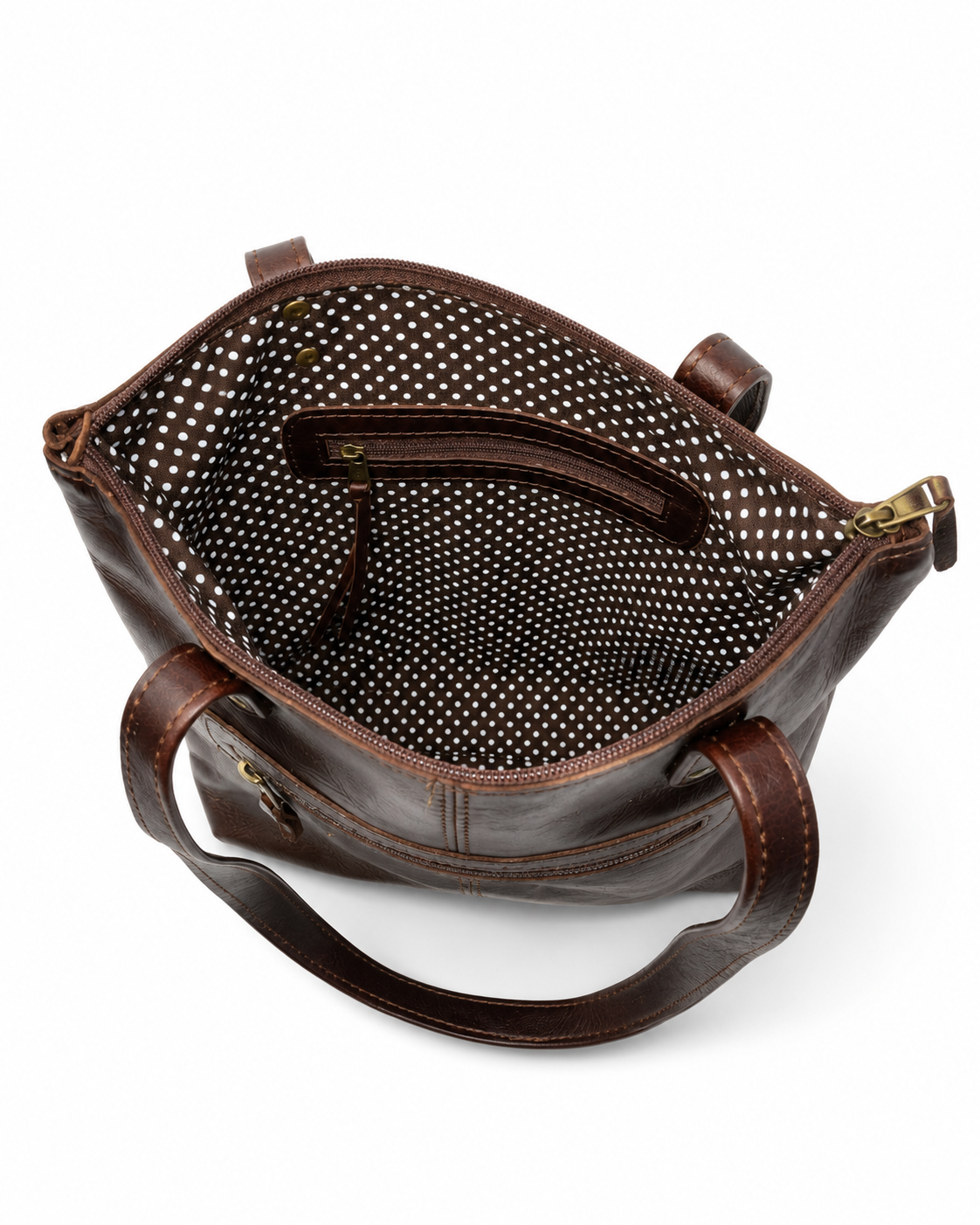 Gia Leather Hannah Tote Bag - Brown