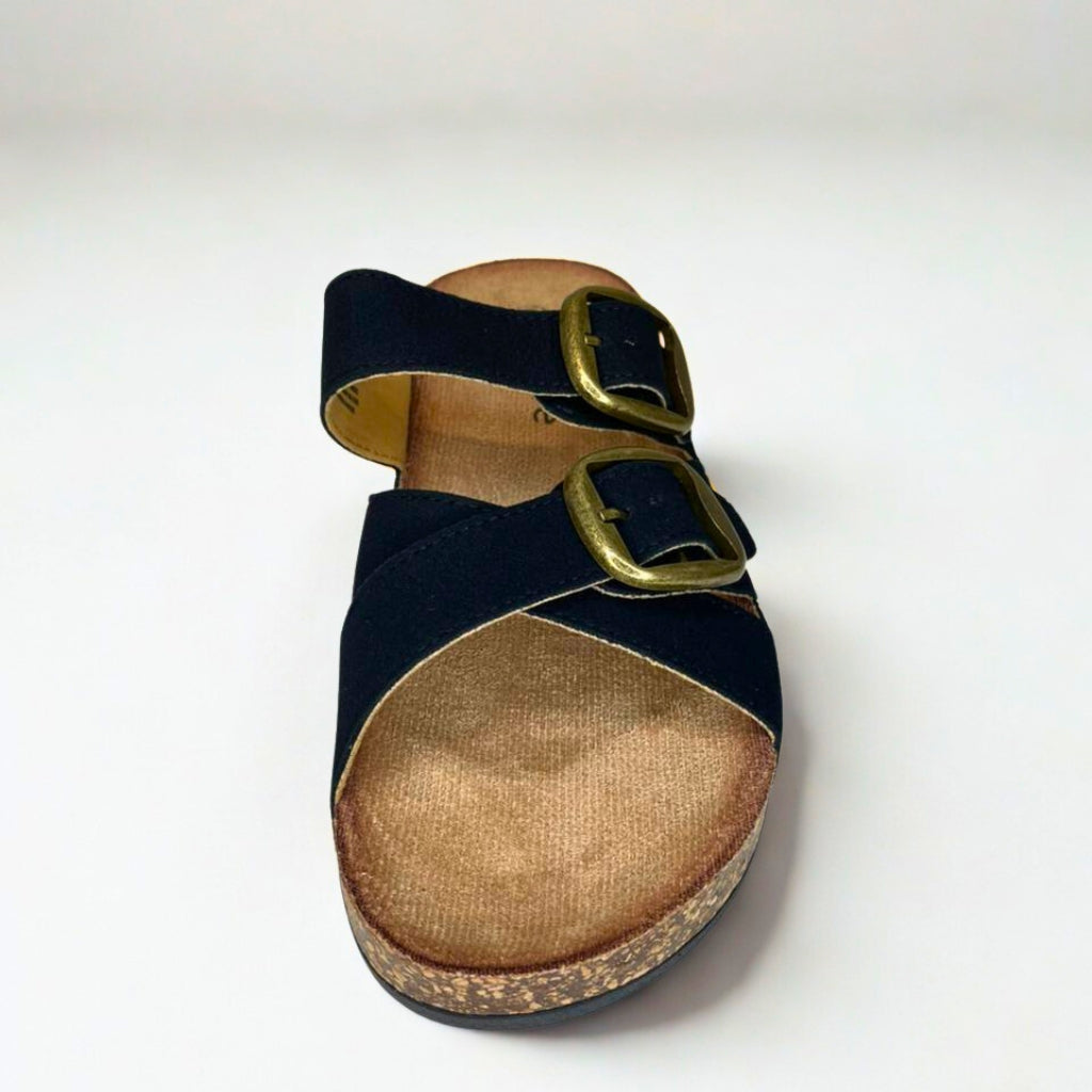 Queue black CRISS CROSS double buckle birkie