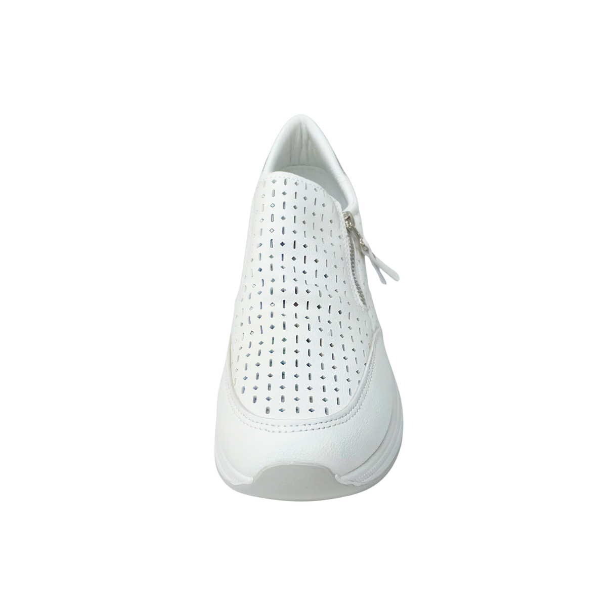 Side Zip Slip On Sneaker - White