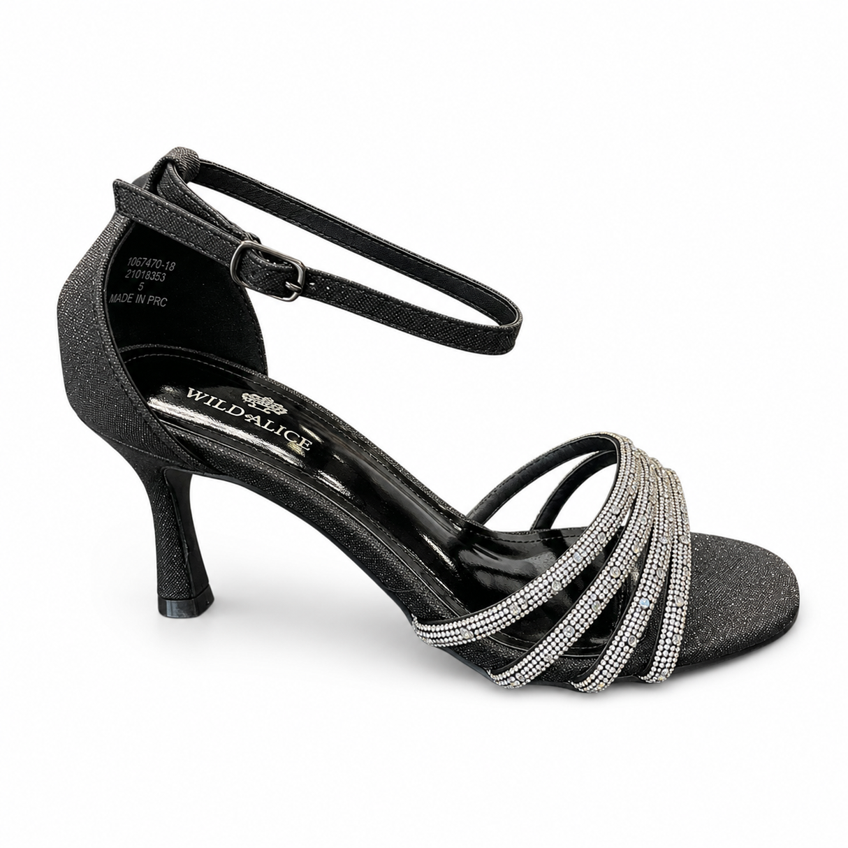 Wild Alice Diamante Glamour Heel - Black