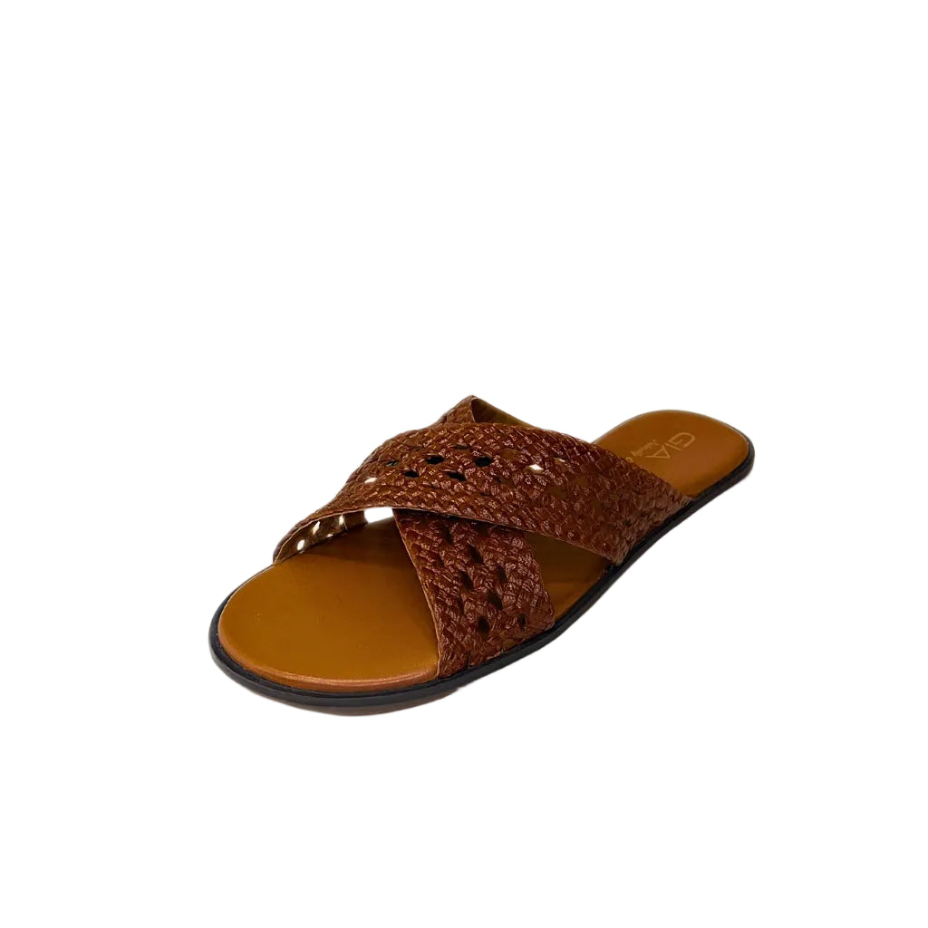 Gia Tan Leather Weave Cross Over Sandal â product image 1