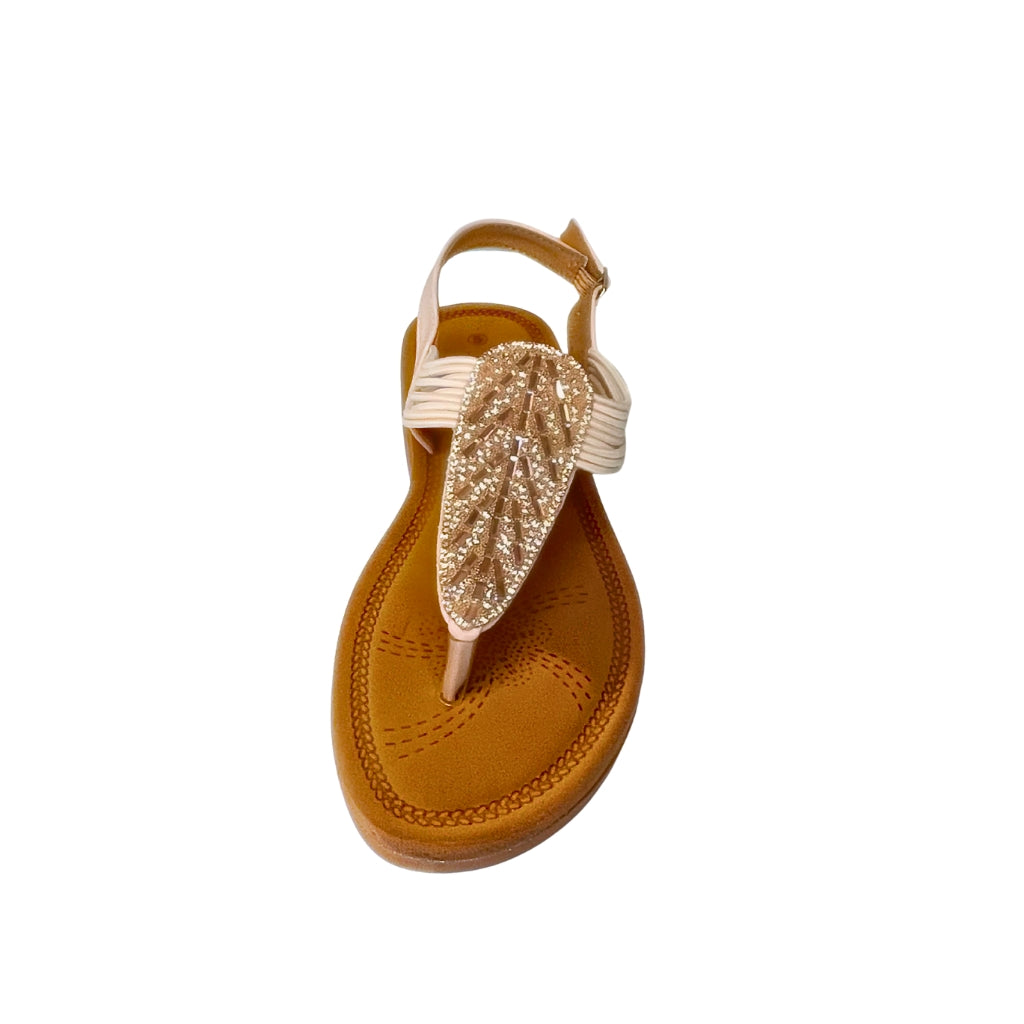 Footflex Mink Flatform Toe Thong Sequin Sandal – front view