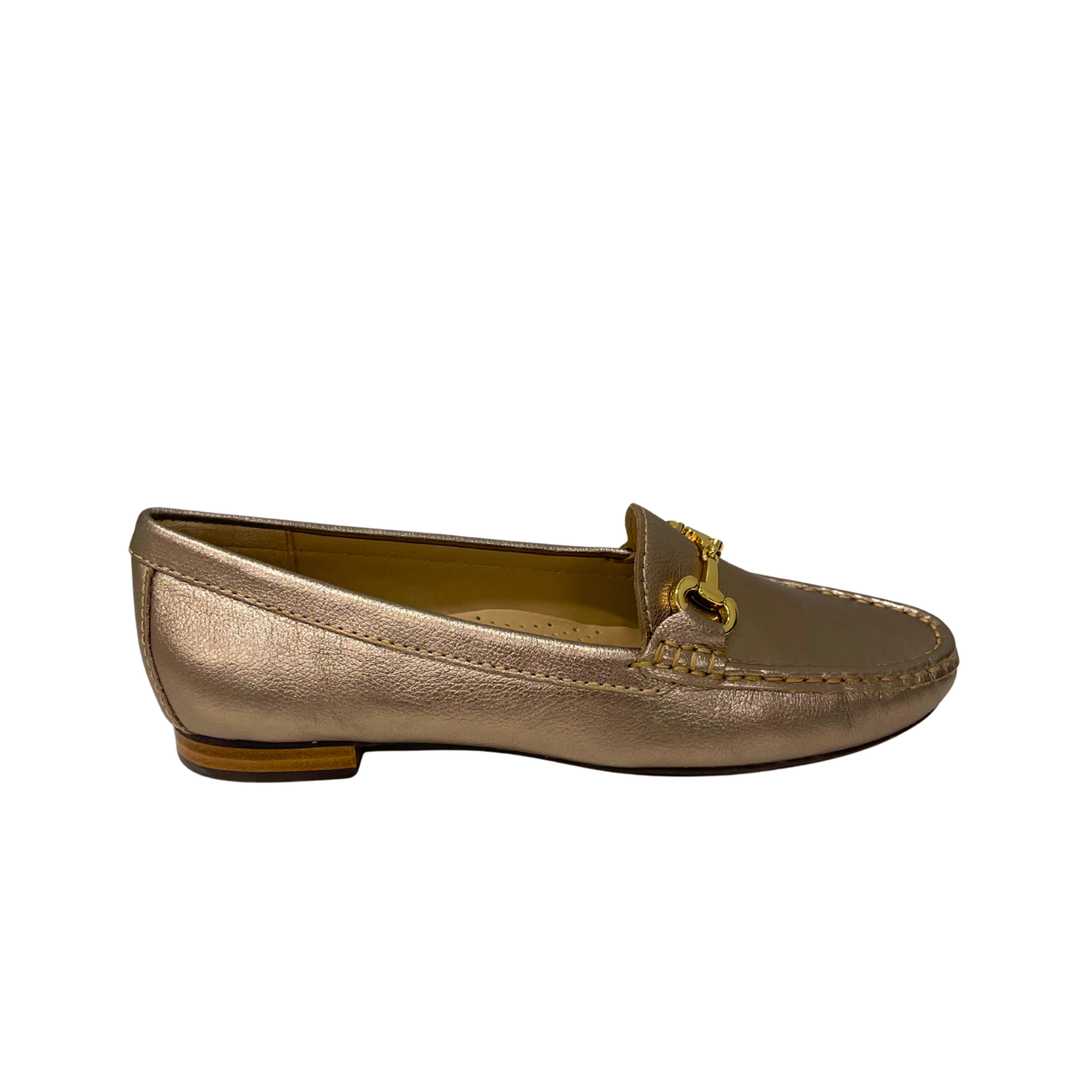Gia Leather Horsebit Loafer - Silver