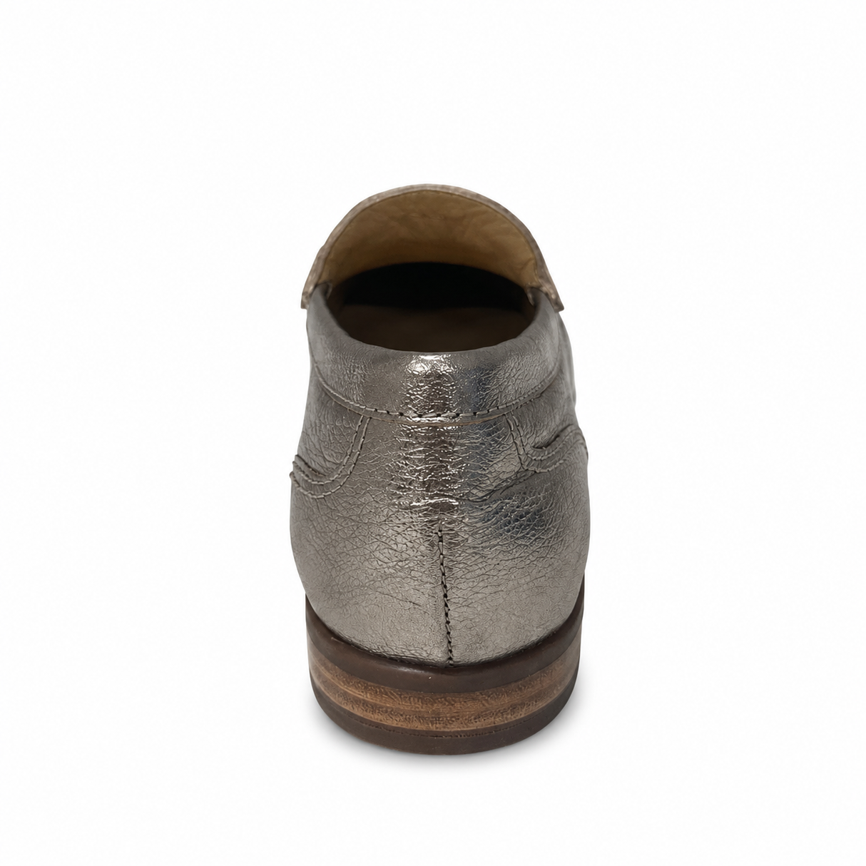 Gia Leather Horsebit Moccasin - Silver
