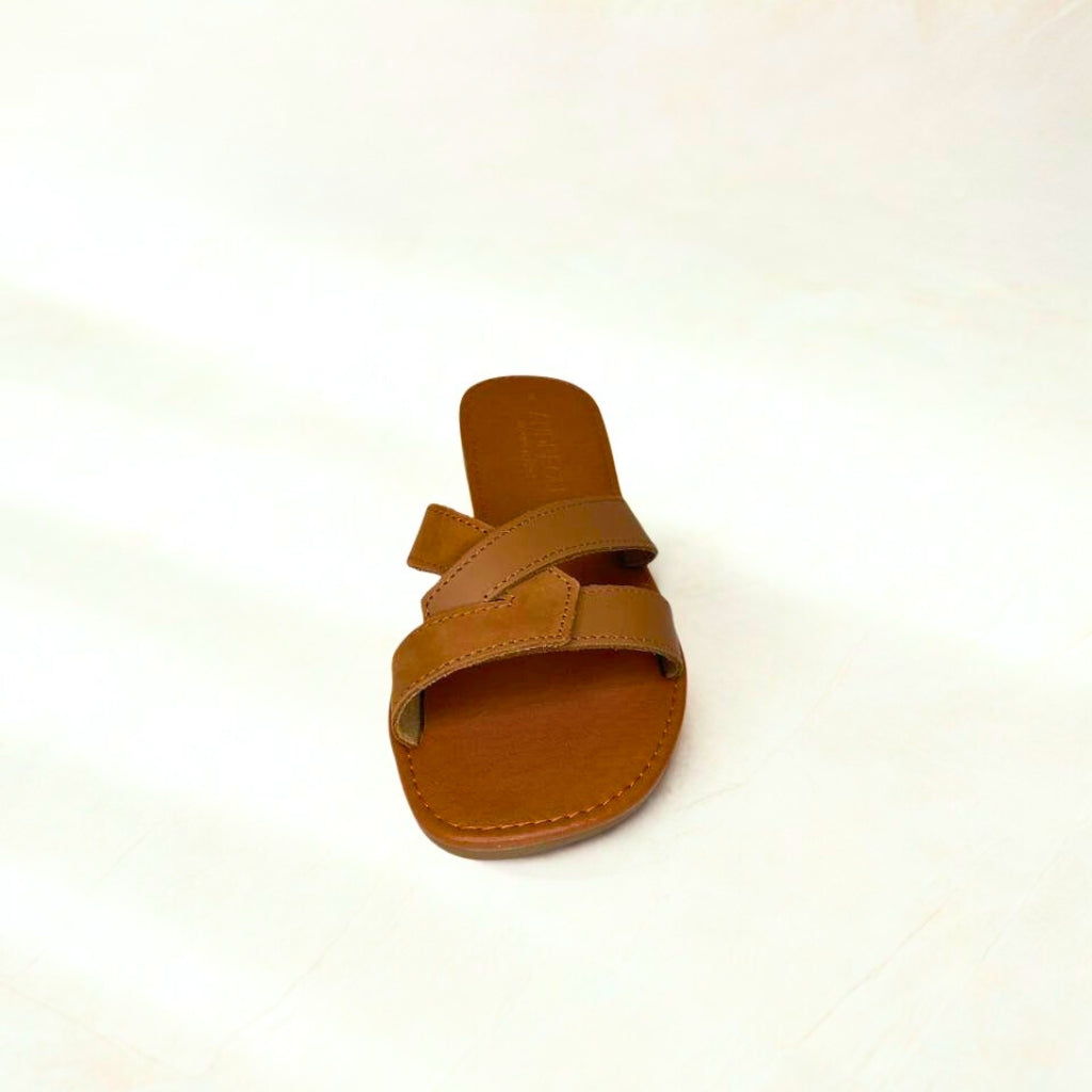 Andreoli tan leather INTERTWINED slide