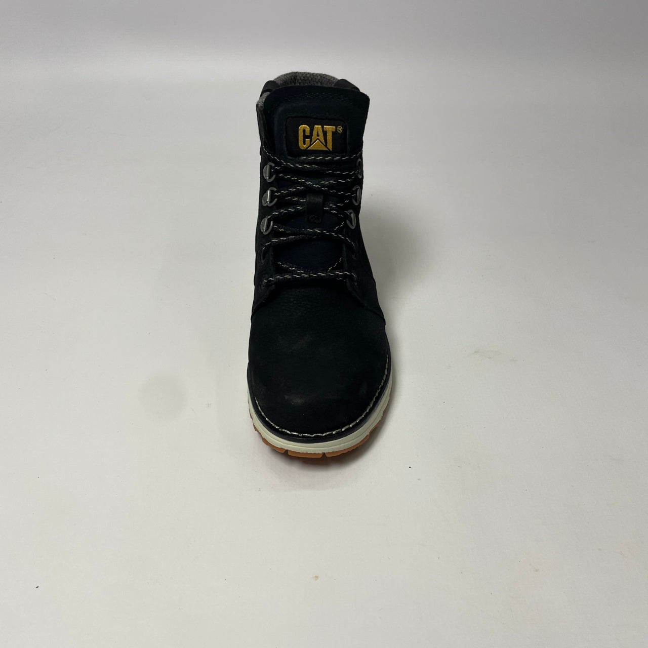Caterpillar Leather Charli black boot with textured nubuck leather upper, breathable lining, EVA foam footbed, high-traction rubber outsole & lace-up closure. 4