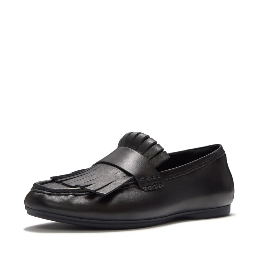 Fitflop DELICATO Leather fringe Loafers - Black
