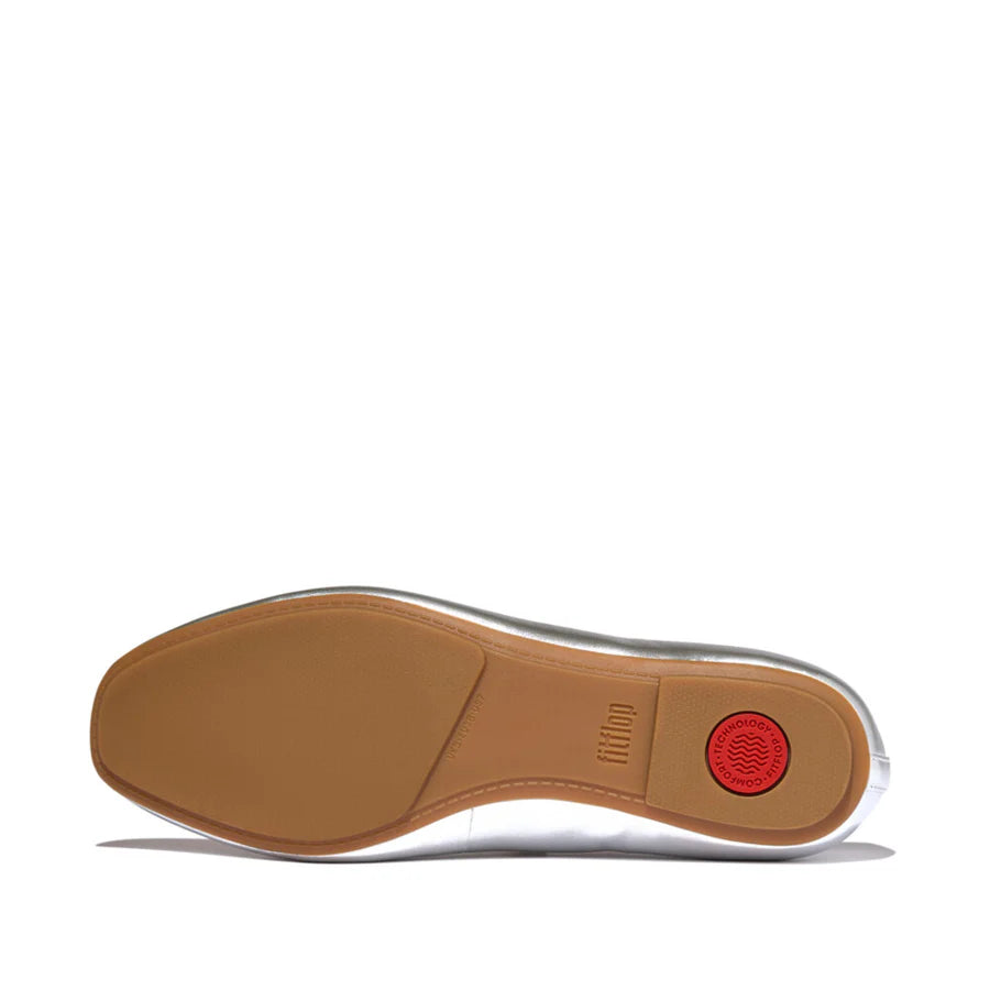 Fitflop Silver Delicato Crystal Soft-leather Mary Janes – front view