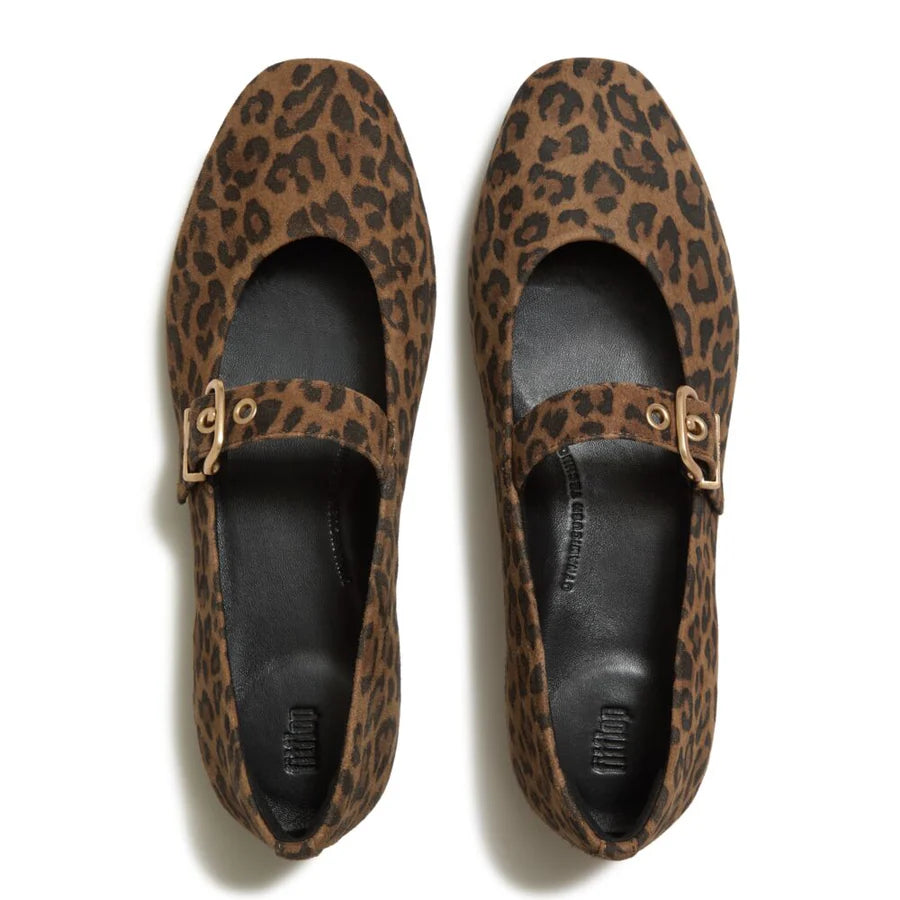 Fitflop DELICATO Suede Mary Janes - Leopard