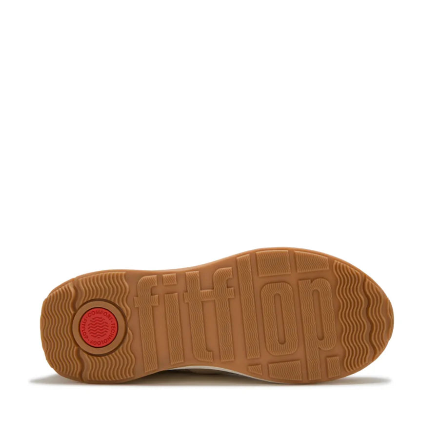 Fitflop F-MODE Flow Snake Glitter Trainers - Platino/Hazelnut