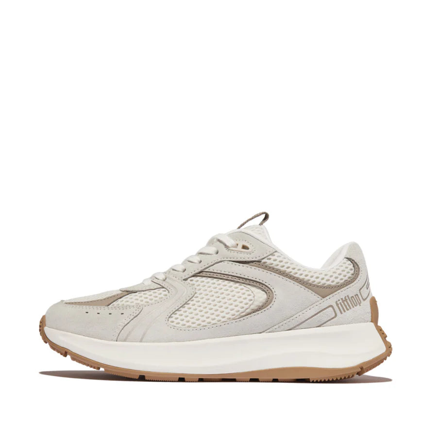 Fitflop Flow Suede/mesh Flatform Trainers - White