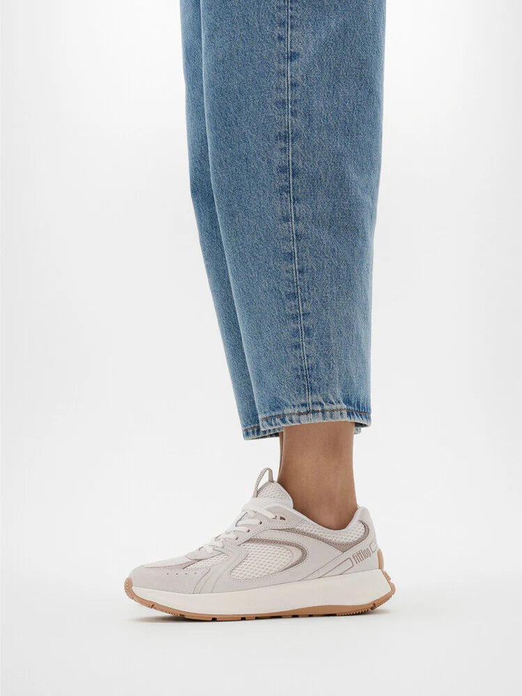 Fitflop Flow Suede/mesh Flatform Trainers - White
