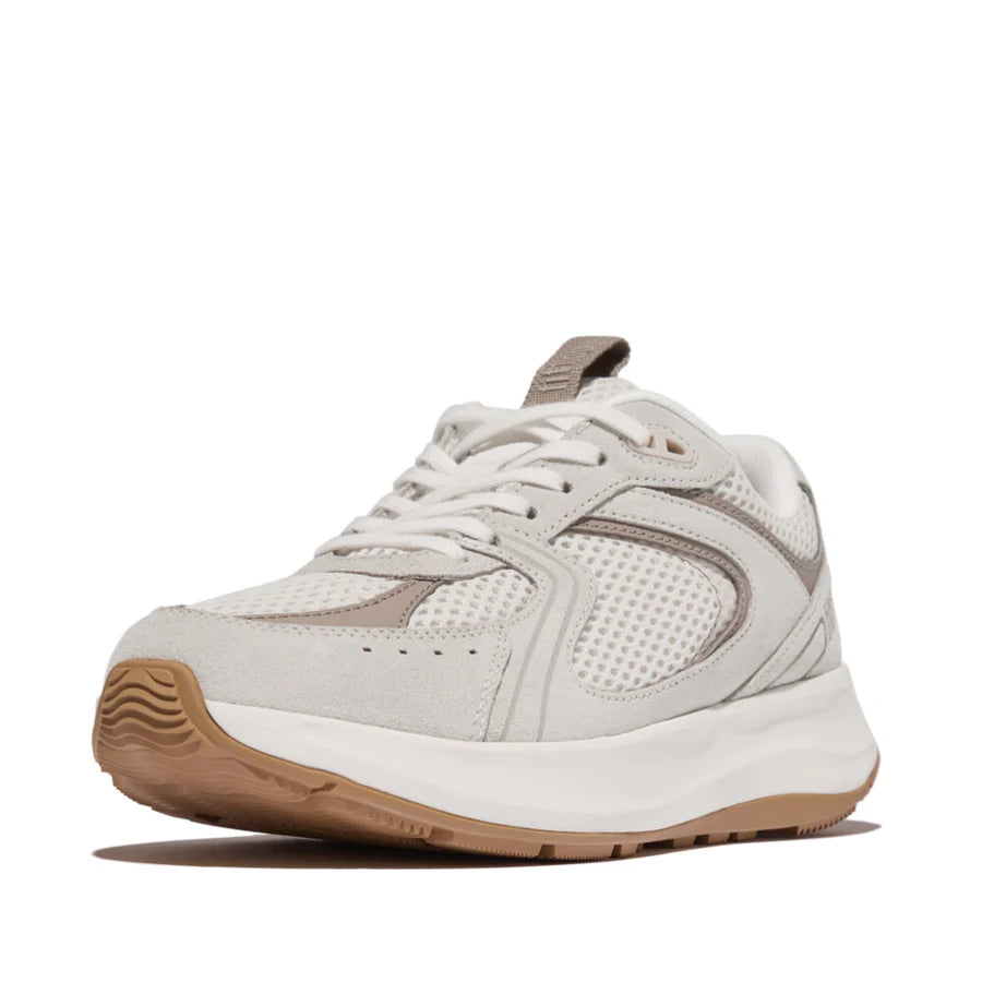 Fitflop Flow Suede/mesh Flatform Trainers - White