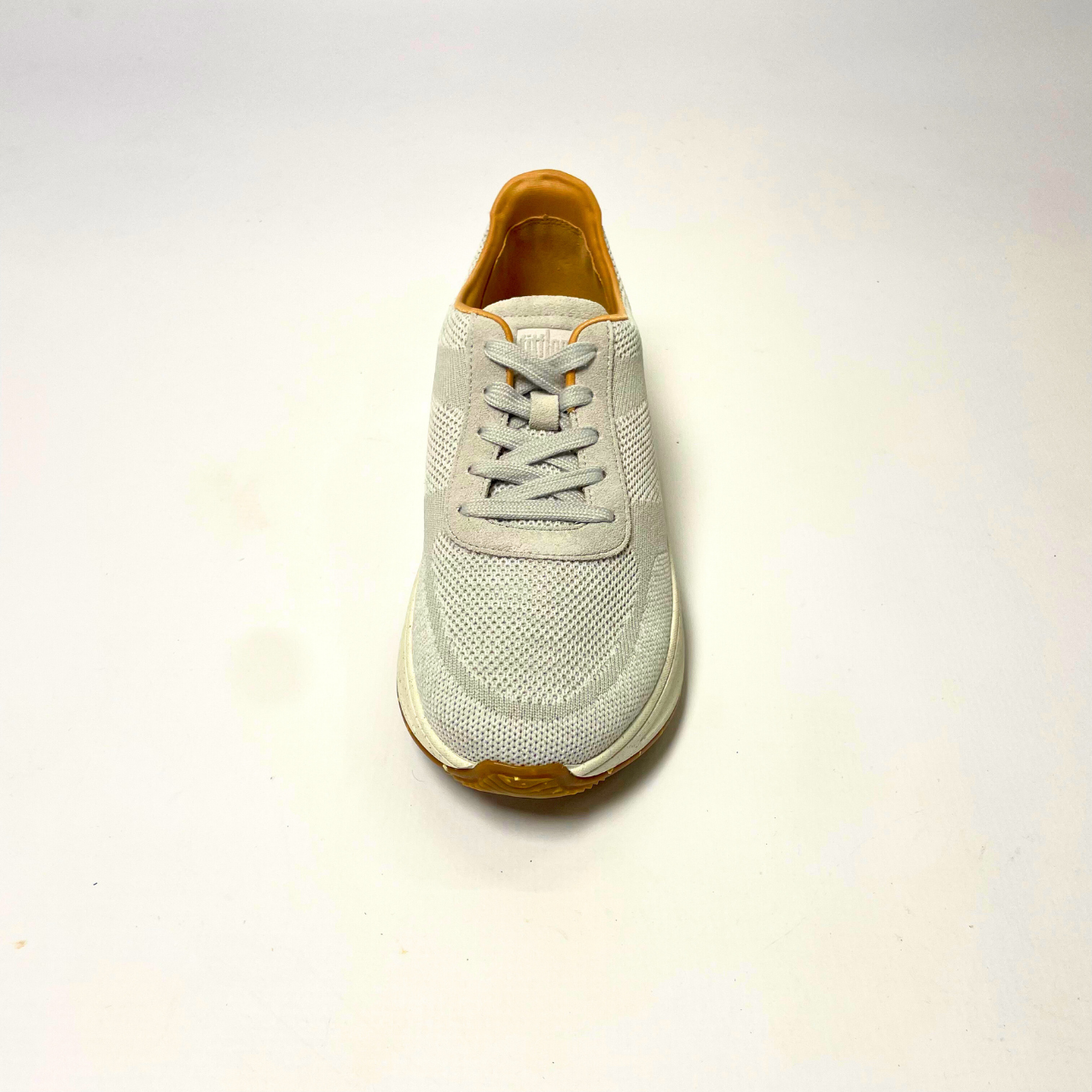 FitFlop F-Mode E01 Knit Flatform grey sneaker with cushioned Microwobbleboard midsole, antibacterial mesh lining & slip-resistant rubber outsole. 4