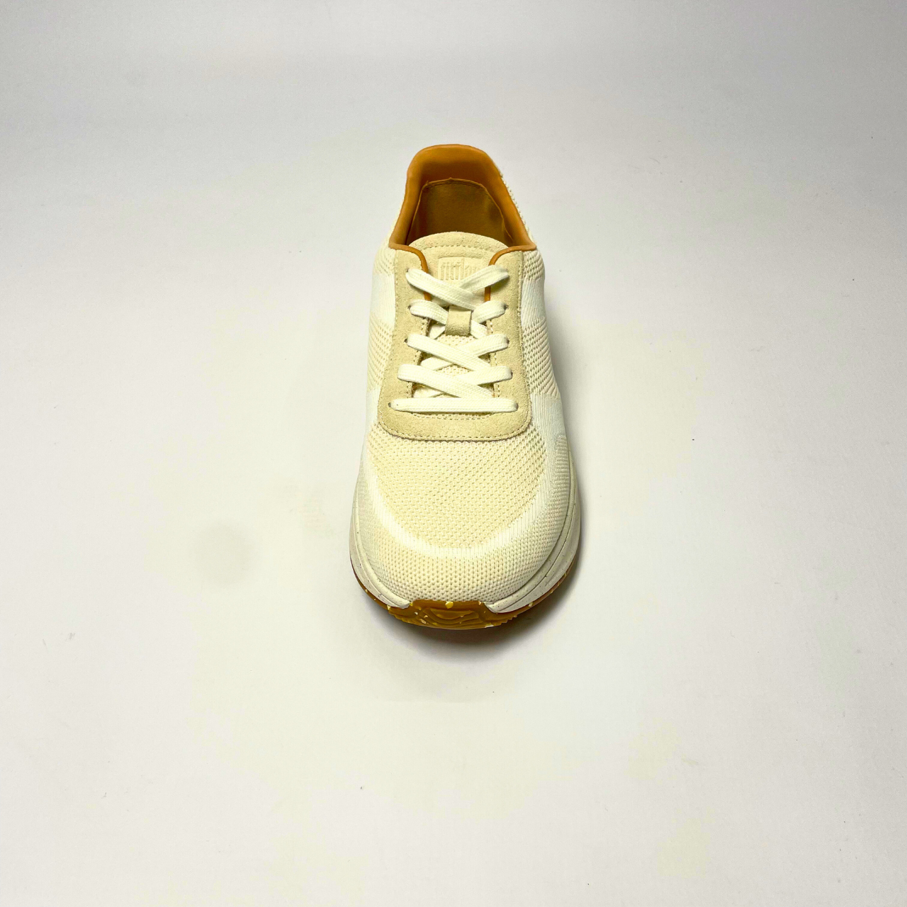 Fitflop F-MODE E01 KNIT FLATFORM white sneaker with cushioned Microwobbleboard midsole, antibacterial mesh lining & slip-resistant rubber outsole. 4