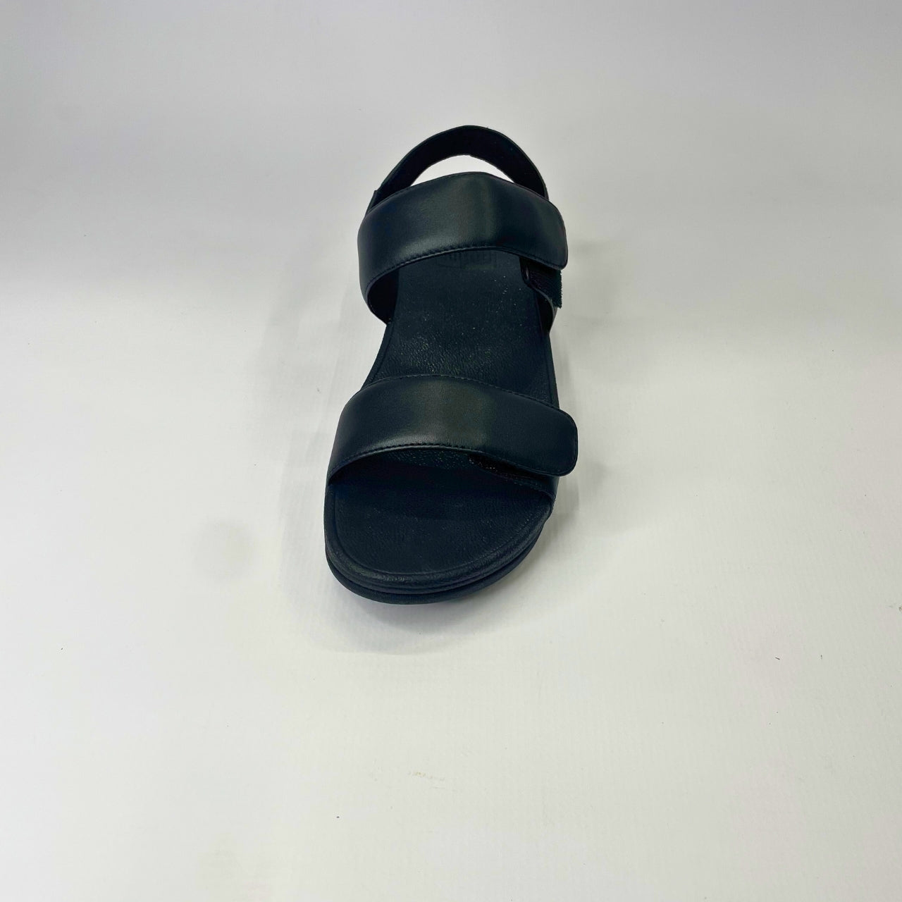 FitFlop Lulu Adjustable Leather Back-Strap black sandal with cushioned Microwobbleboard midsole, microfibre lining & slip-resistant outsole. 4