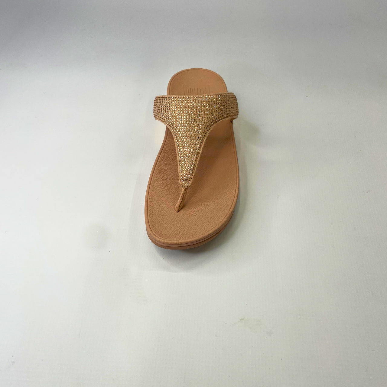 FitFlop Lulu Crystal Embellished rose-gold sandal with microfibre/PU upper, slip-on design, cushioned Microwobbleboard midsole & slip-resistant rubber outsole. 4