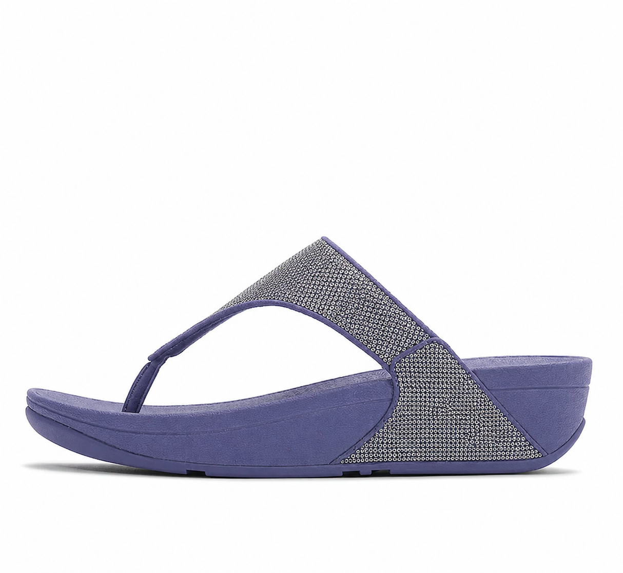 Fitflop Lulu Shimmerglitz Toe-Post Sandal - Nightfall Blue