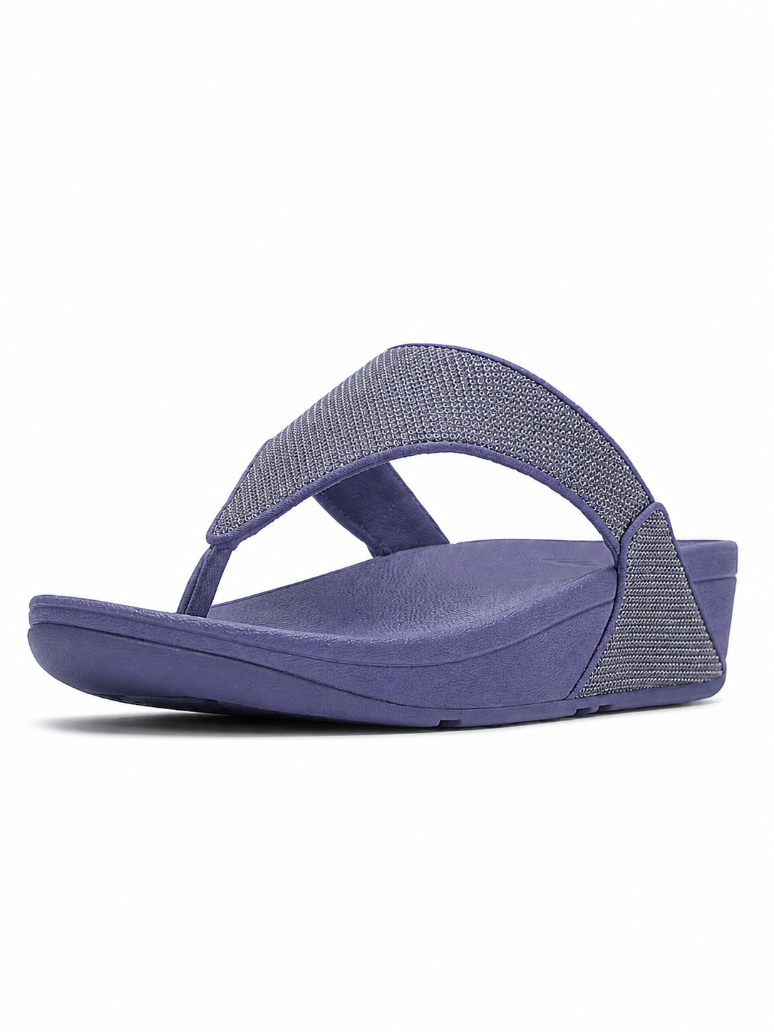 Fitflop Lulu Shimmerglitz Toe-Post Sandal - Nightfall Blue
