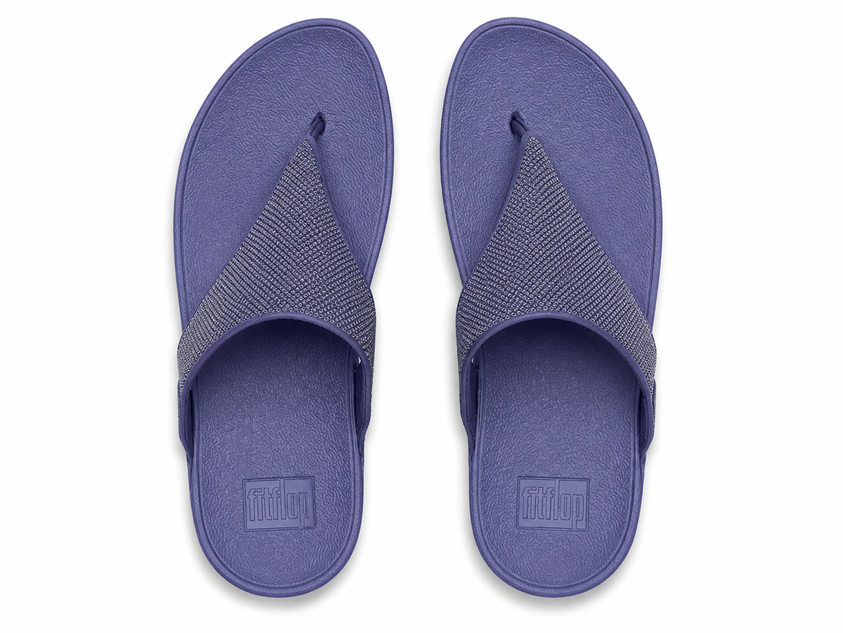 Fitflop Lulu Shimmerglitz Toe-Post Sandal - Nightfall Blue