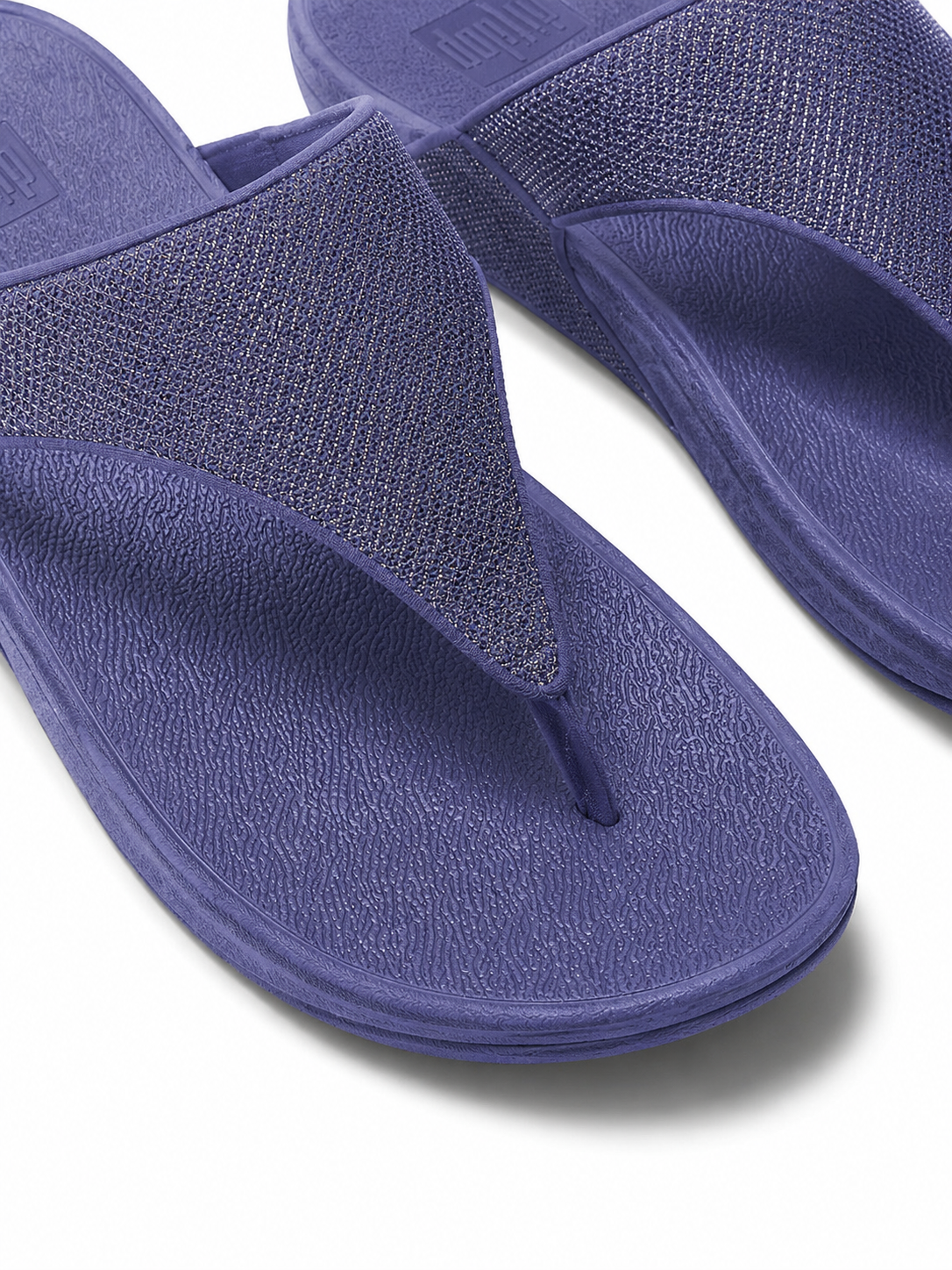Fitflop Lulu Shimmerglitz Toe-Post Sandal - Nightfall Blue