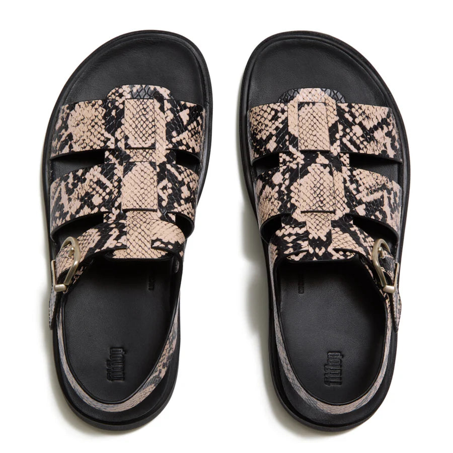 Fitflop GEN-FF Fisherman Sandals - Snake (Hazy Taupe/Black)
