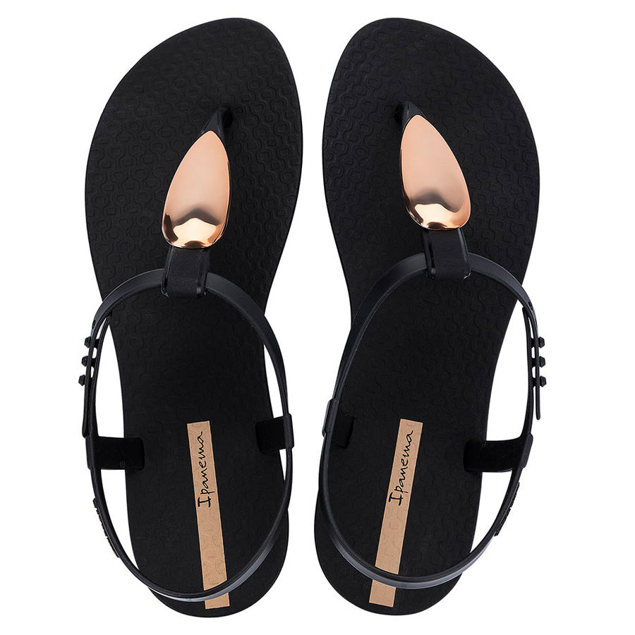 Ipanema Class Luxury Sandal - Black Gold top view