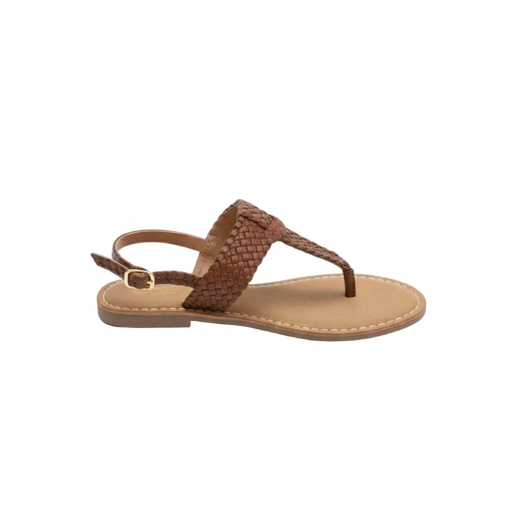 Gia Tan Leather Weave Slingback Sandal – side view