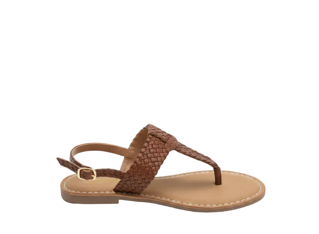 Gia Tan Leather Weave Slingback Sandal – side view