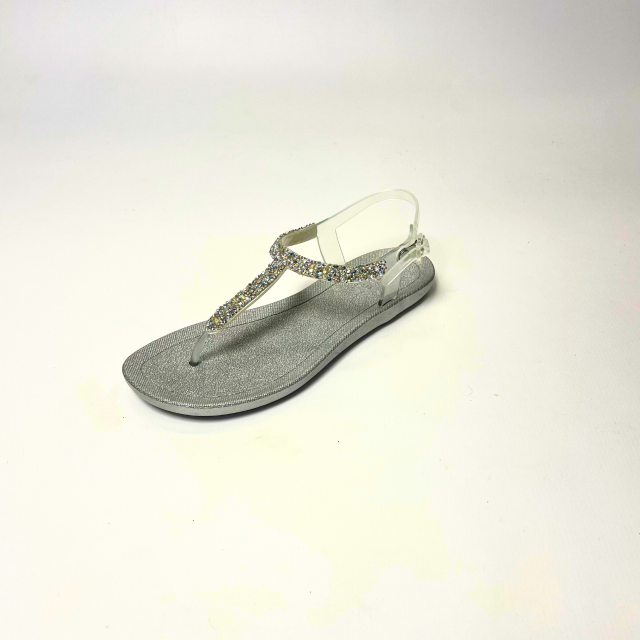 Holster Goldie moonstone sandal with rhinestone T-bar upper, cushioned air-foam sole, flexible footbed & waterproof non-slip outsole. 2