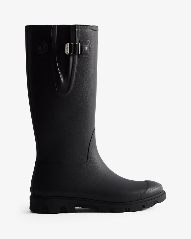 Hunter Men’s Downpour Field Adjustable Tall black waterproof rubber boot vegan 2