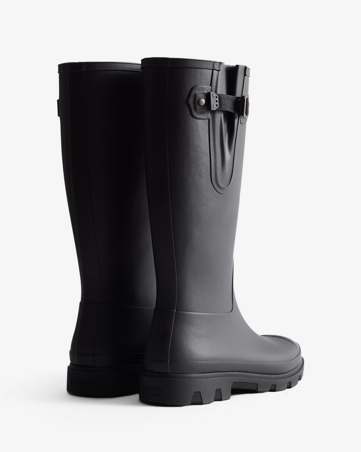 Hunter Men’s Downpour Field Adjustable Tall black waterproof rubber boot vegan 3