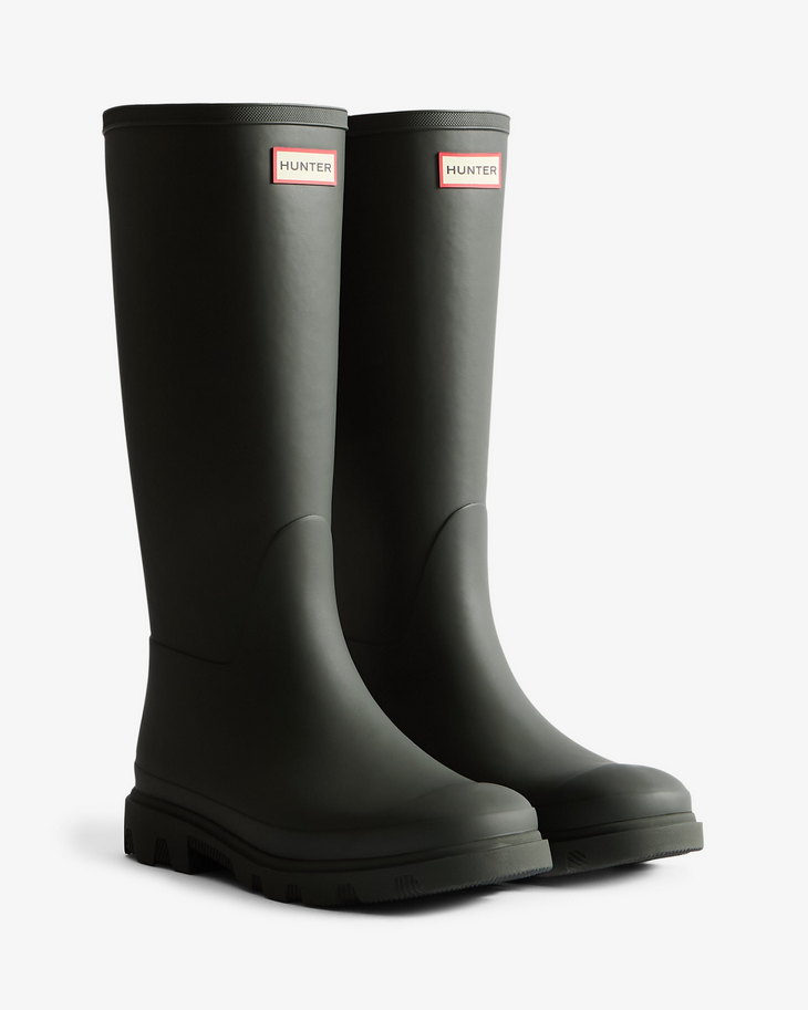 Hunter Men’s Downpour Tall olive waterproof rubber boot vegan lightweight 1