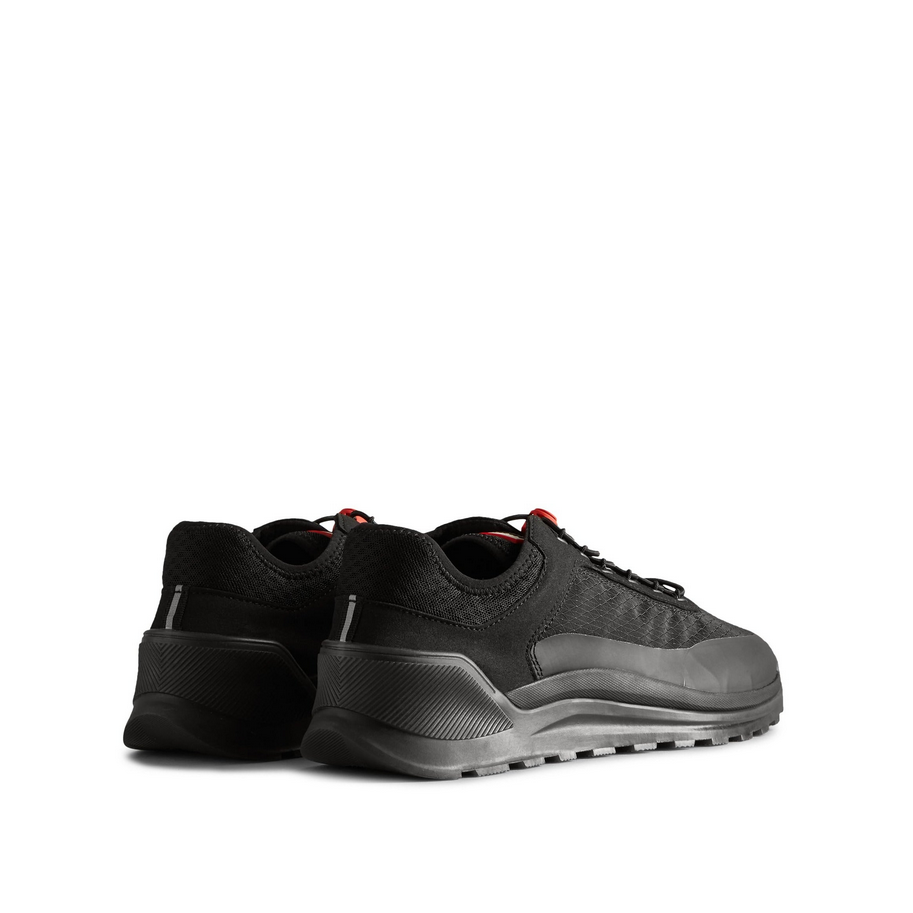Hunter Men’s Traveller black trainer recycled nylon waterproof details vegan 3