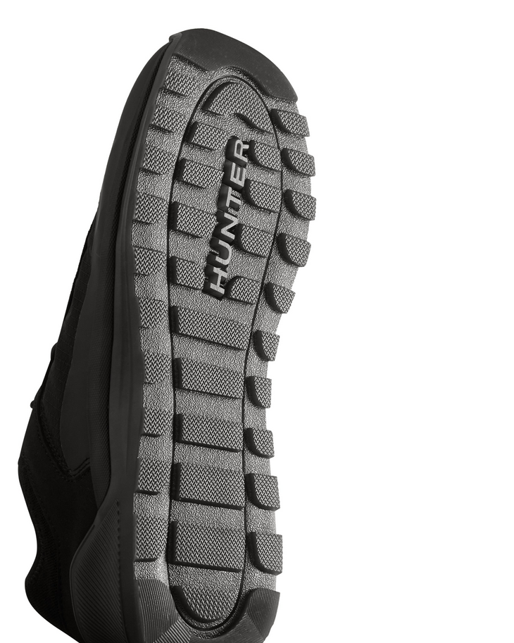 Hunter Men’s Traveller black trainer recycled nylon waterproof details vegan 4