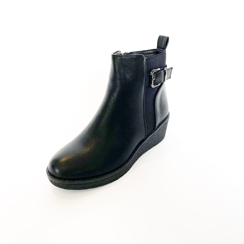 Savoy black wedge  boot