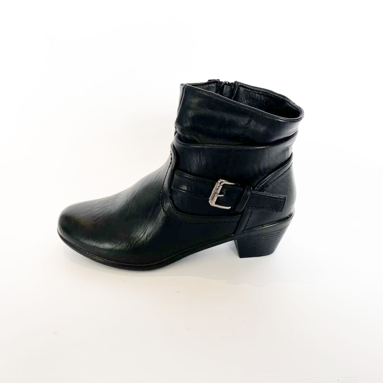 Savoy black ankle block heel boot